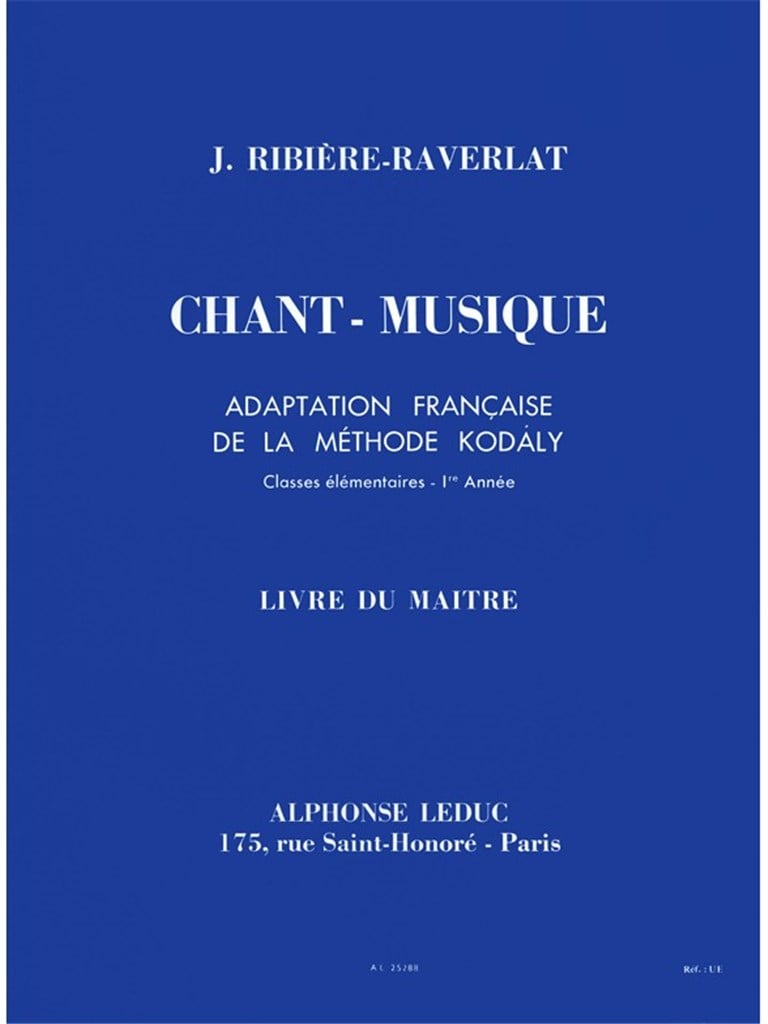 Chant-Musique Elem. 1 Annee Livre Du Maitre Vol. 1
